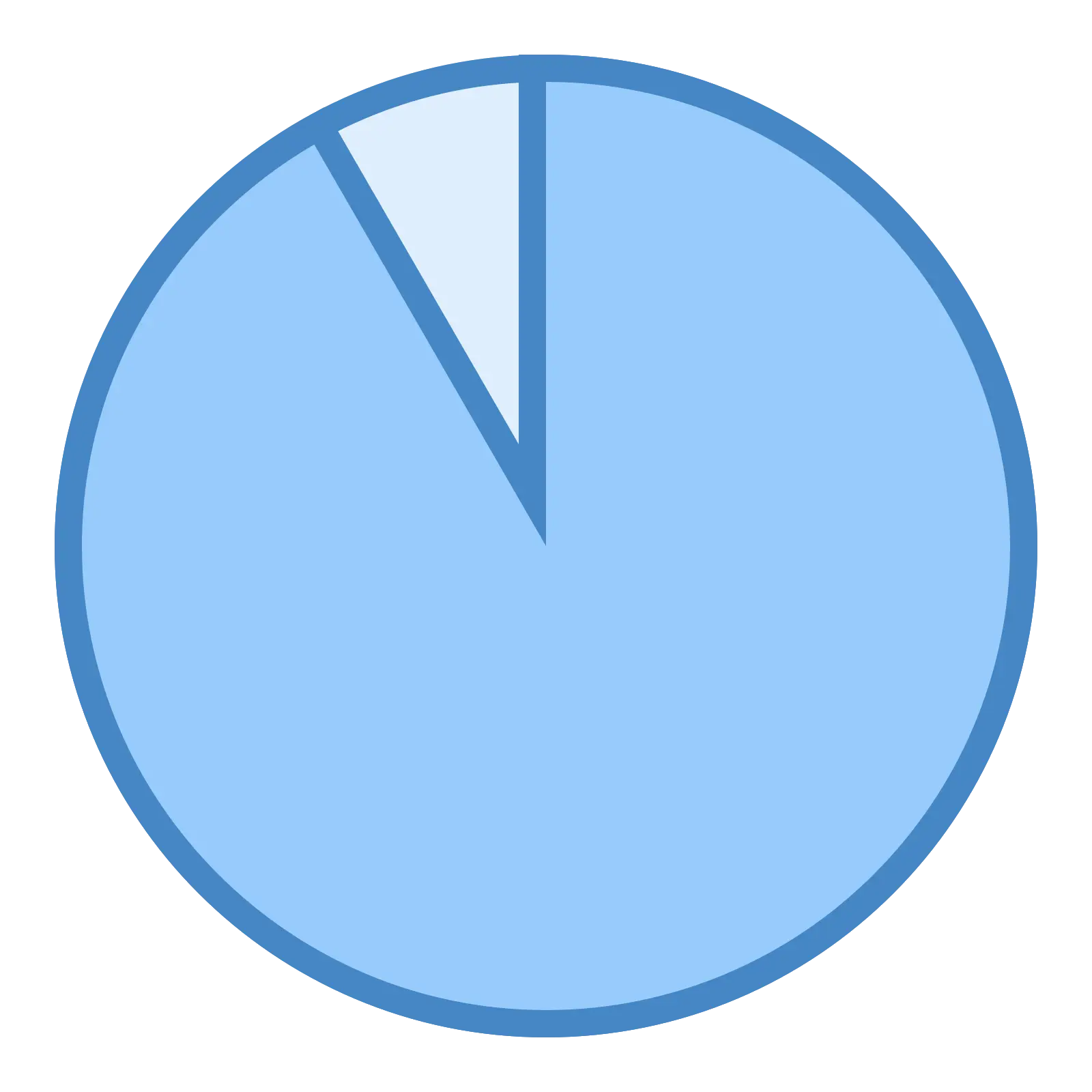 Blue Pie Chart Icon for Data Representation
