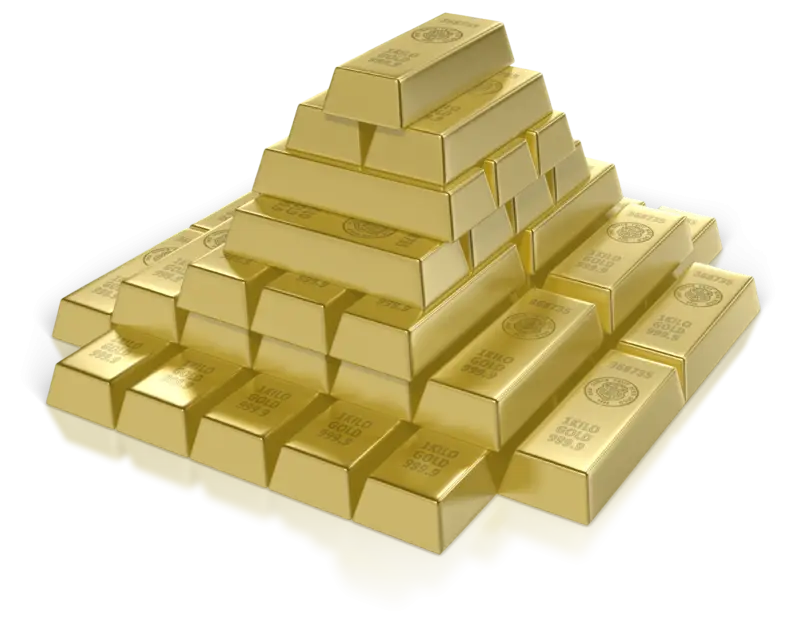 Stacked Gold Bars in Shiny Finish