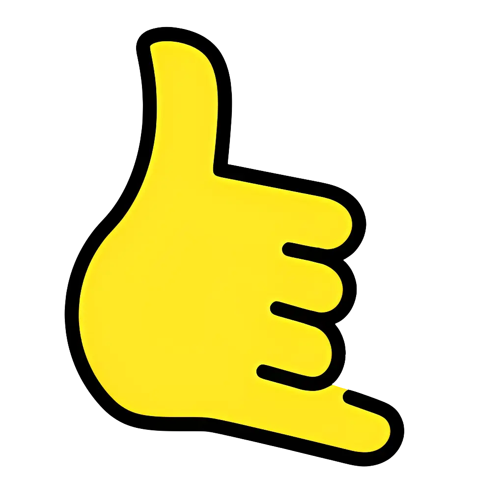 Yellow Shaka Hand Sign