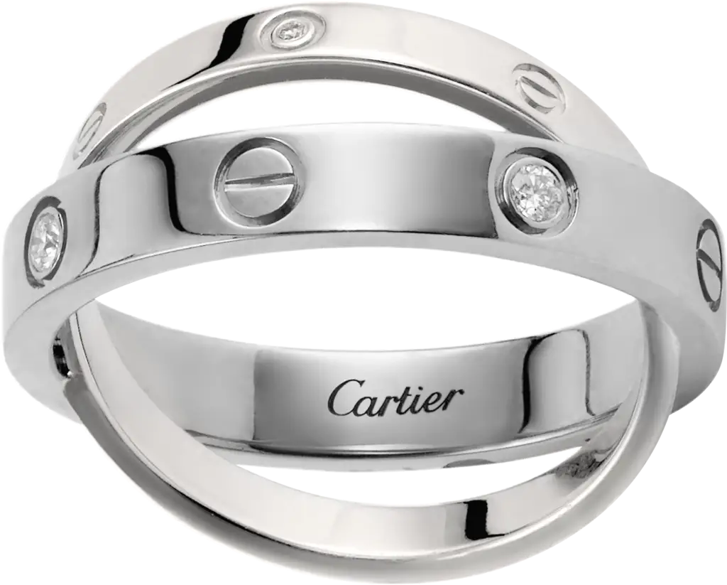 Cartier Silver Ring with Diamonds