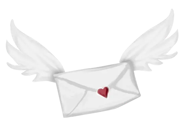 Flying Envelope with Heart
