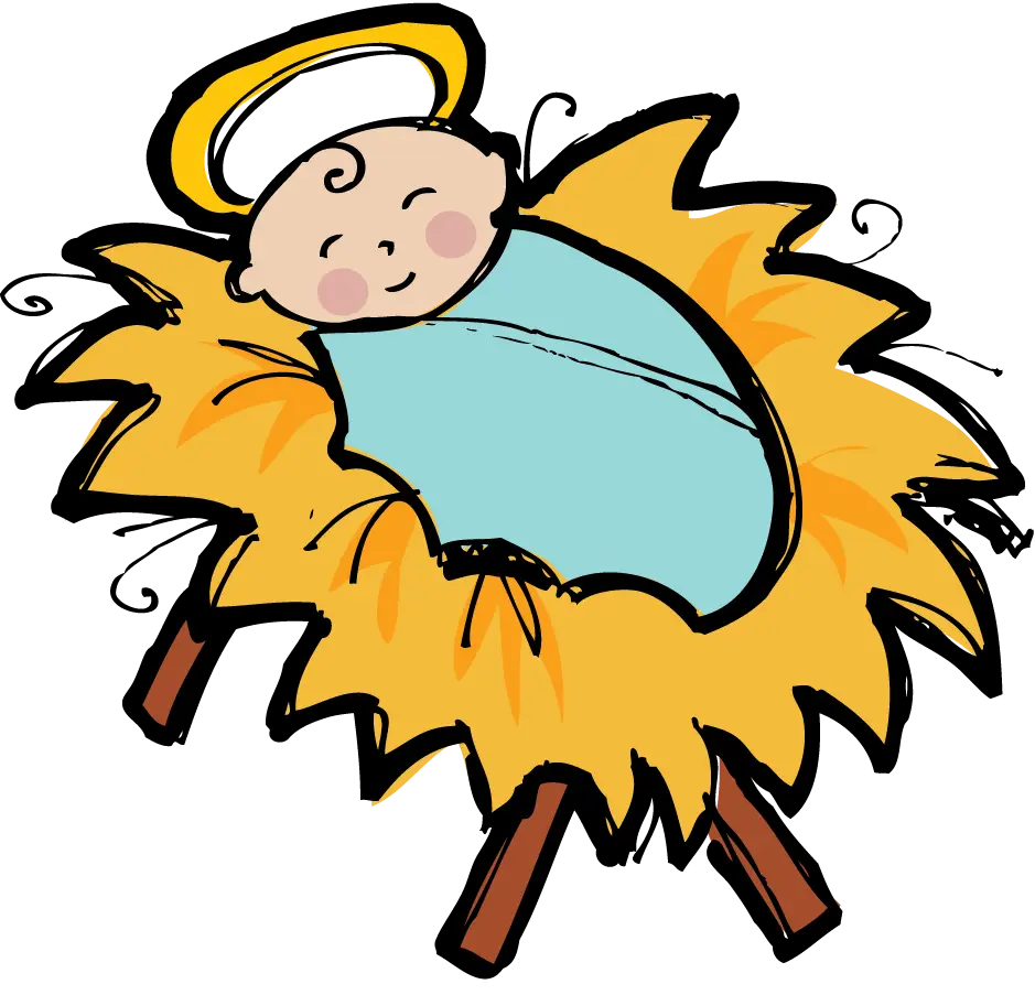 Baby in Manger Illustration
