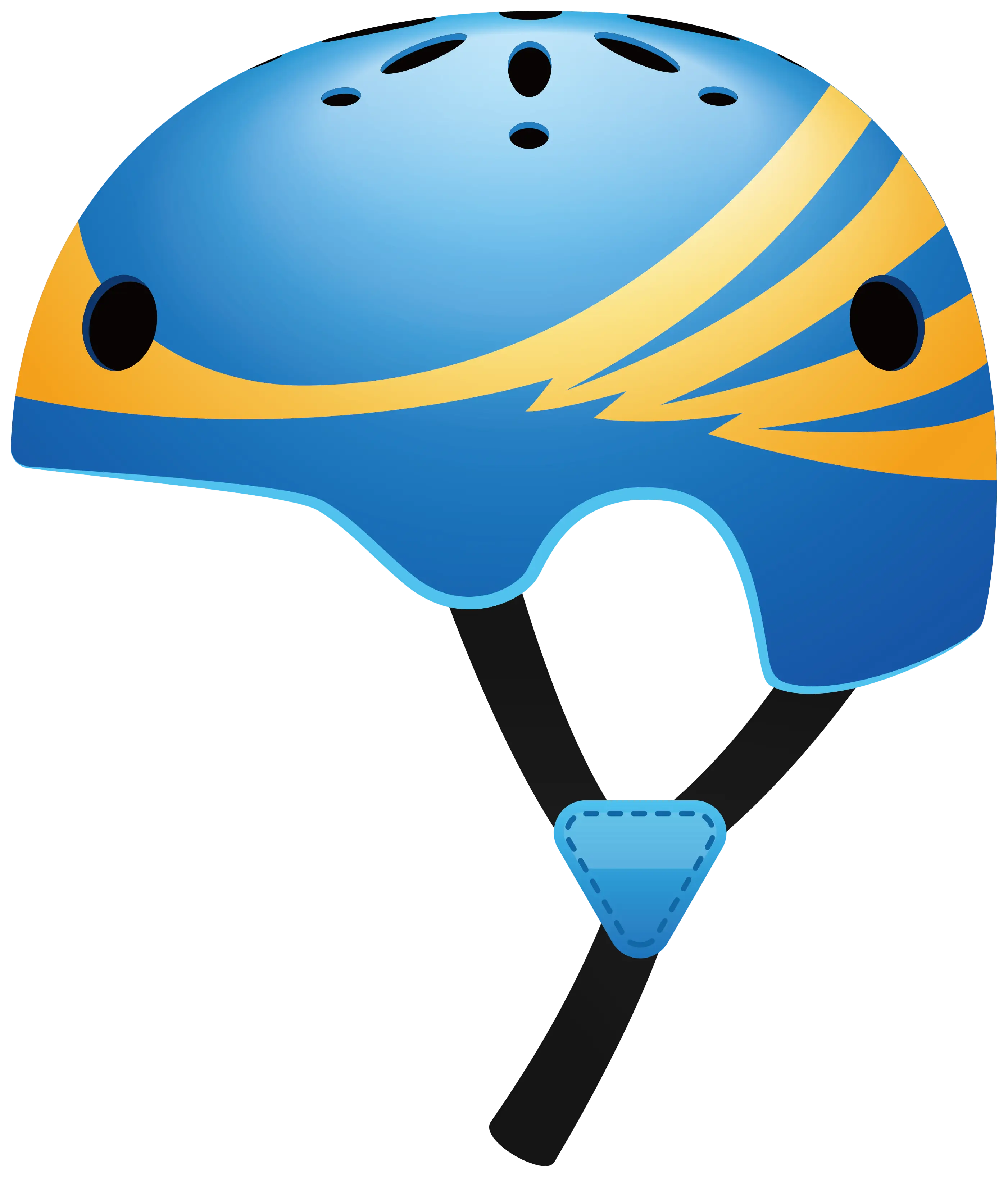 Blue Helmet with Yellow Stripes