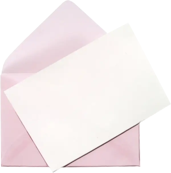 Pink Envelope and White Card Illustration