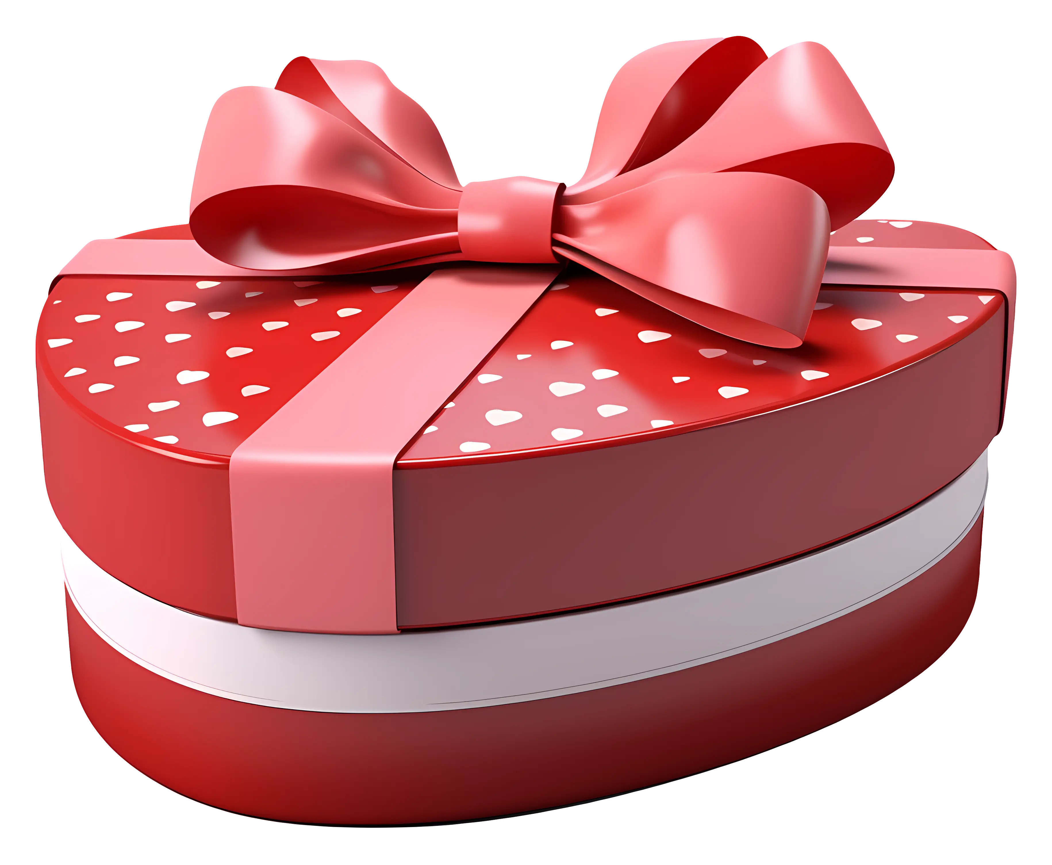 Red Heart Gift Box with Ribbon