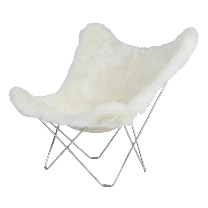 White Fur Butterfly Chair