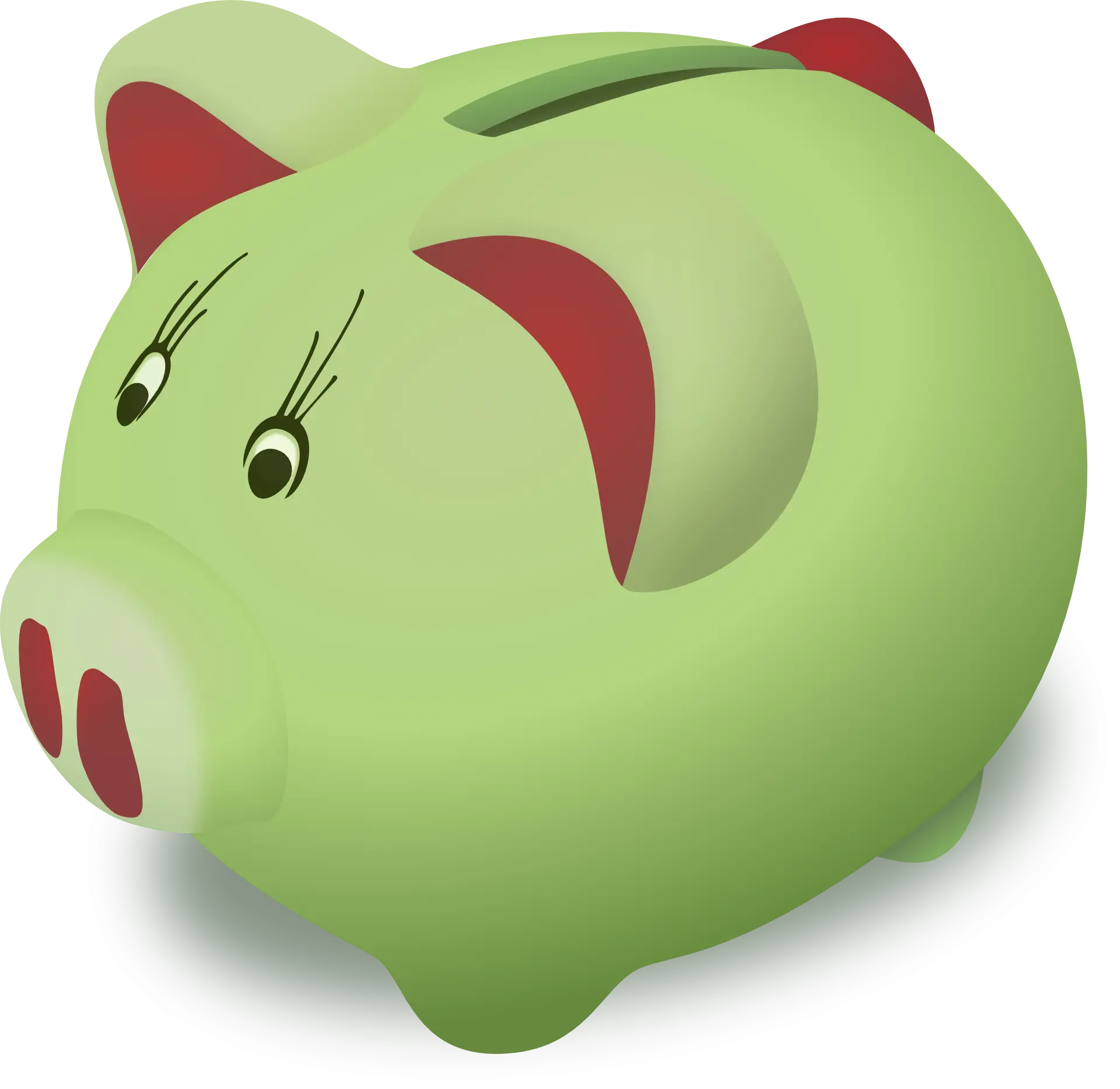 Green Piggy Bank for Saving Coins