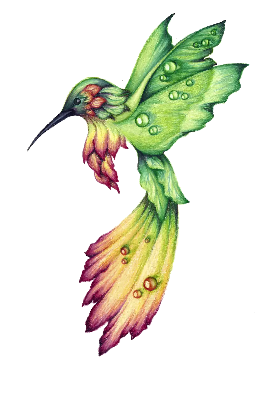 Artistic Hummingbird with Vibrant Colors