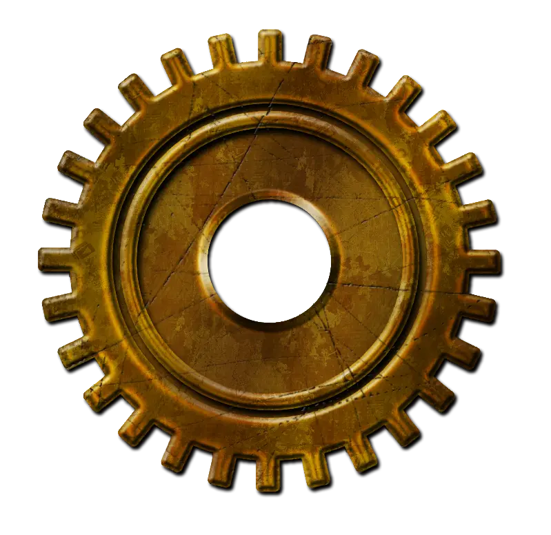 Rustic Golden Gear Wheel