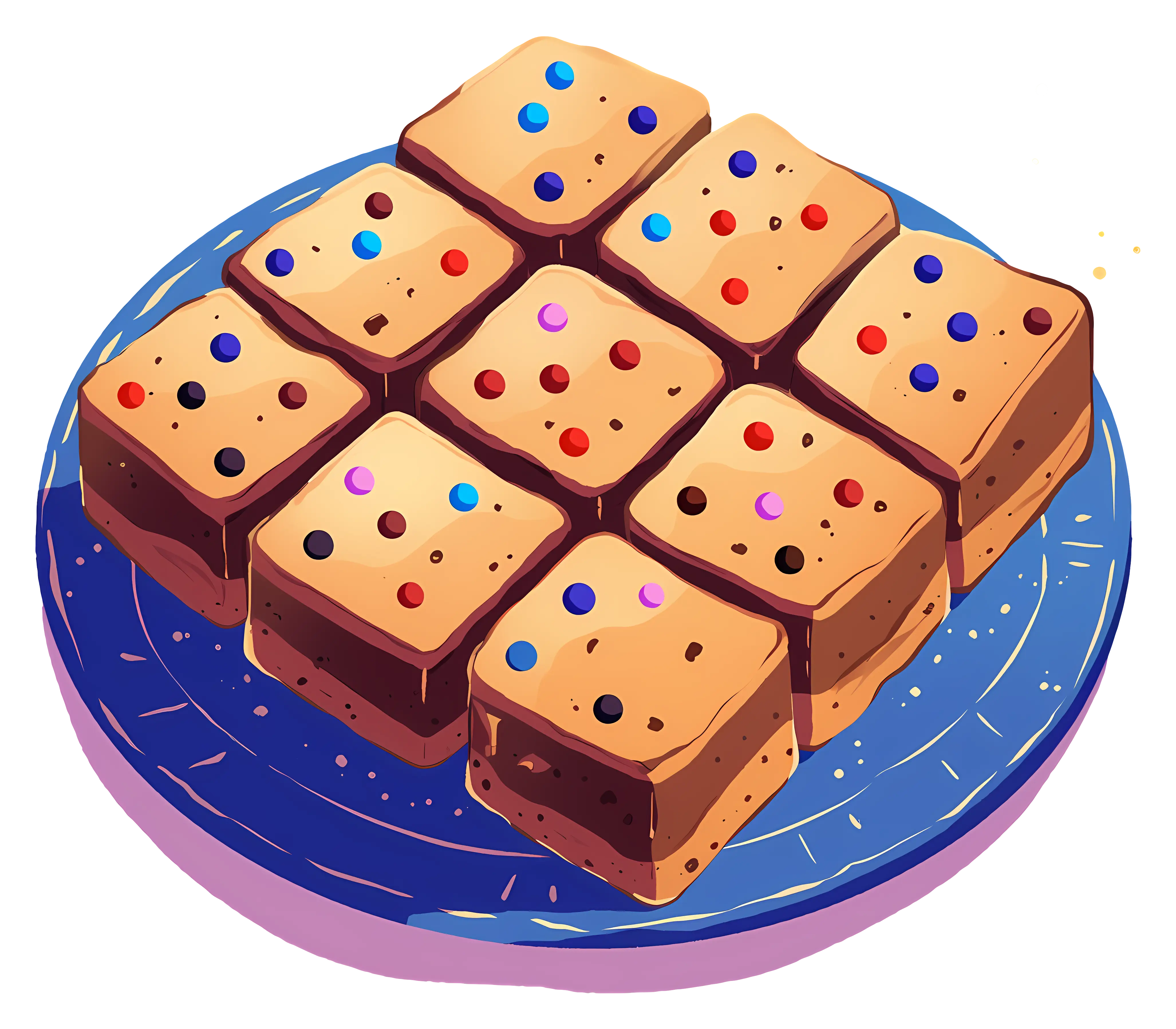 Plate of Brown Cookies with Colorful Sprinkles