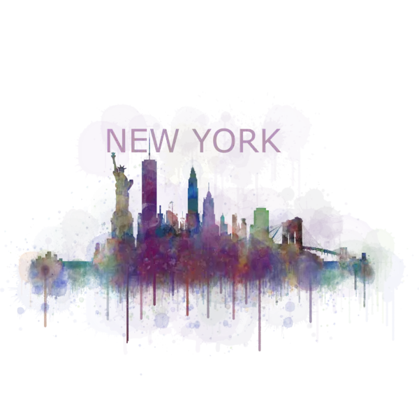 New York City Skyline Watercolor
