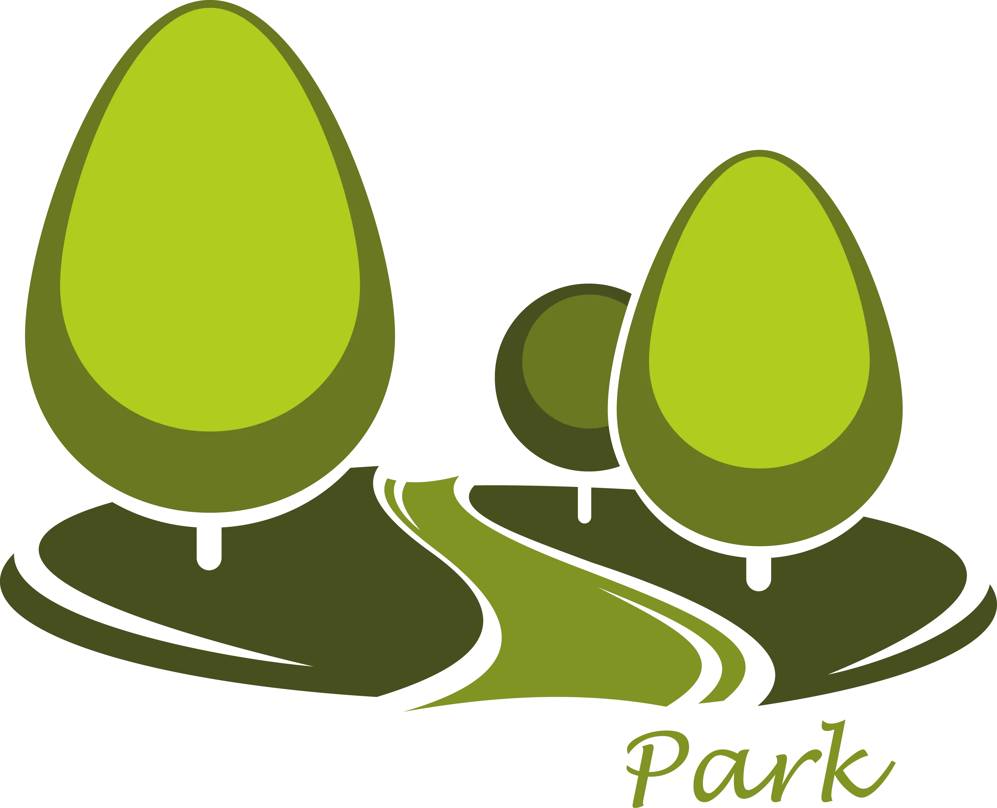 Park Trees and Pathway Illustration