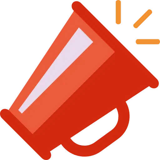 Red Megaphone for Announcements