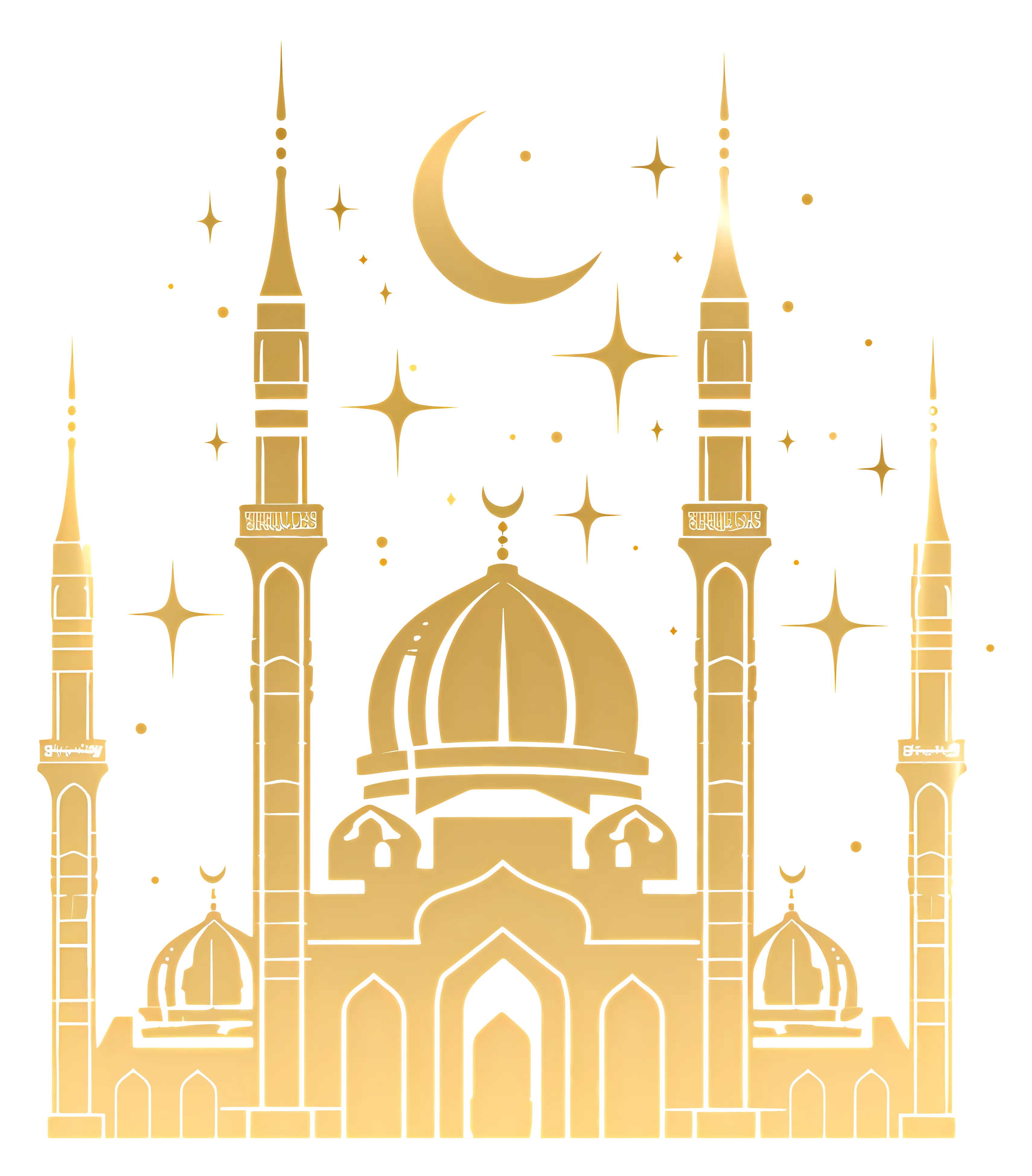 Golden Mosque Illustration for Faith Celebration