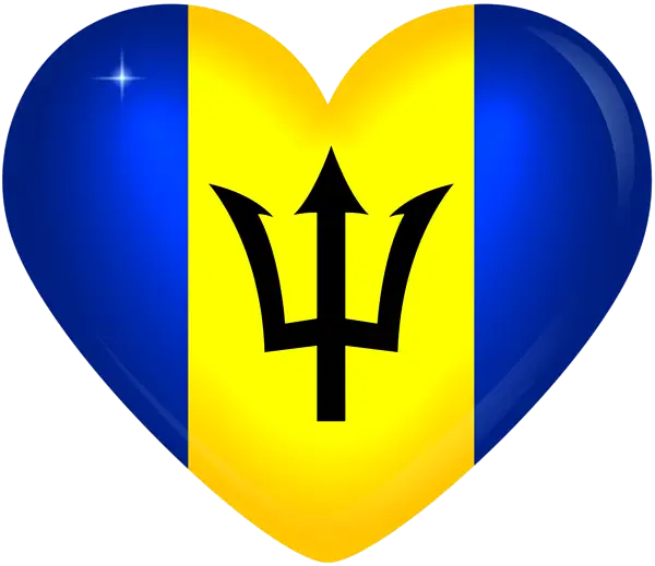Barbados Flag Heart Shape