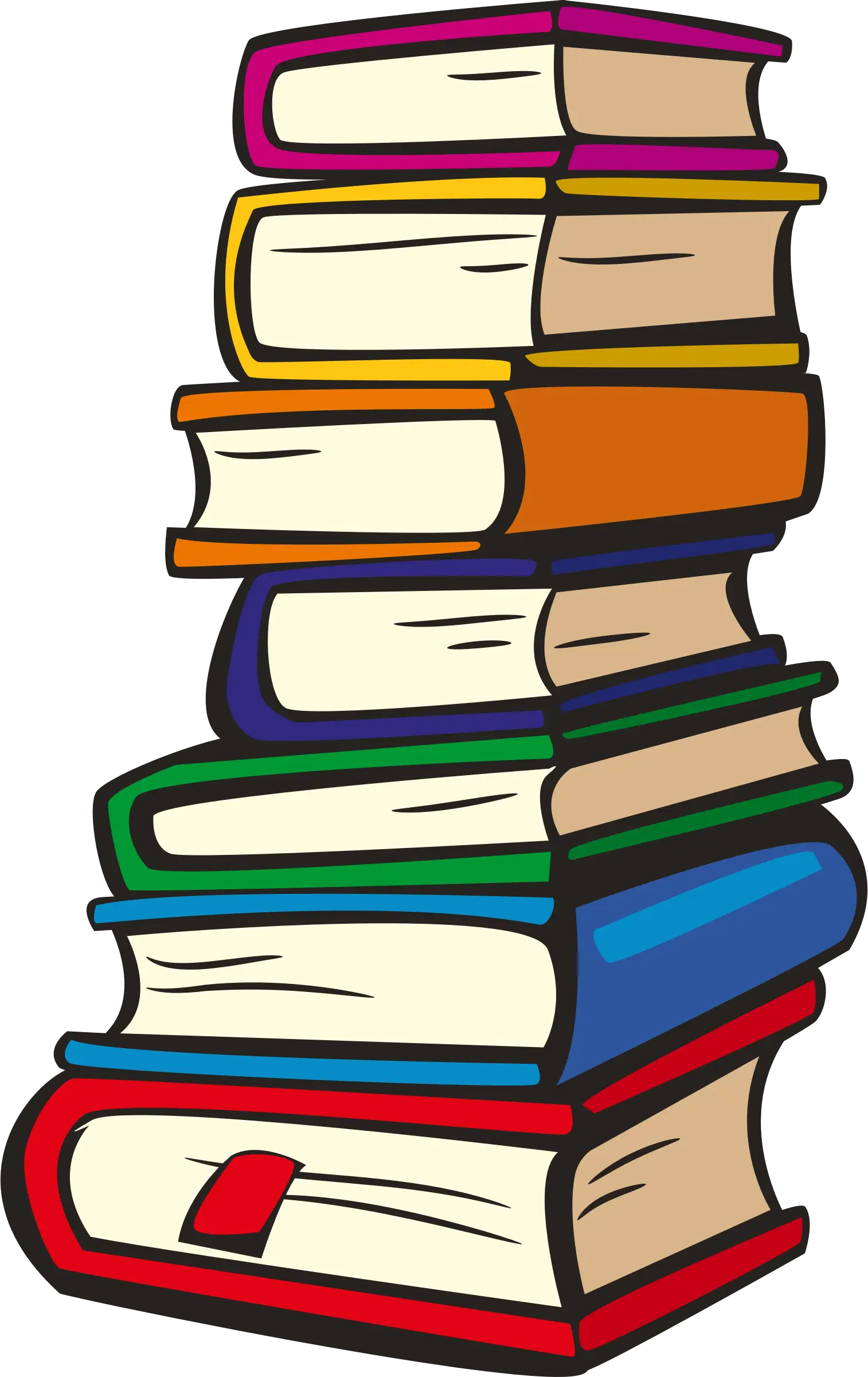 Stack of Colorful Books Illustration