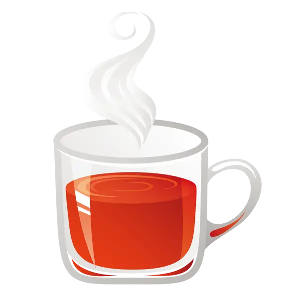 Glass Cup of Steaming Red Tea
