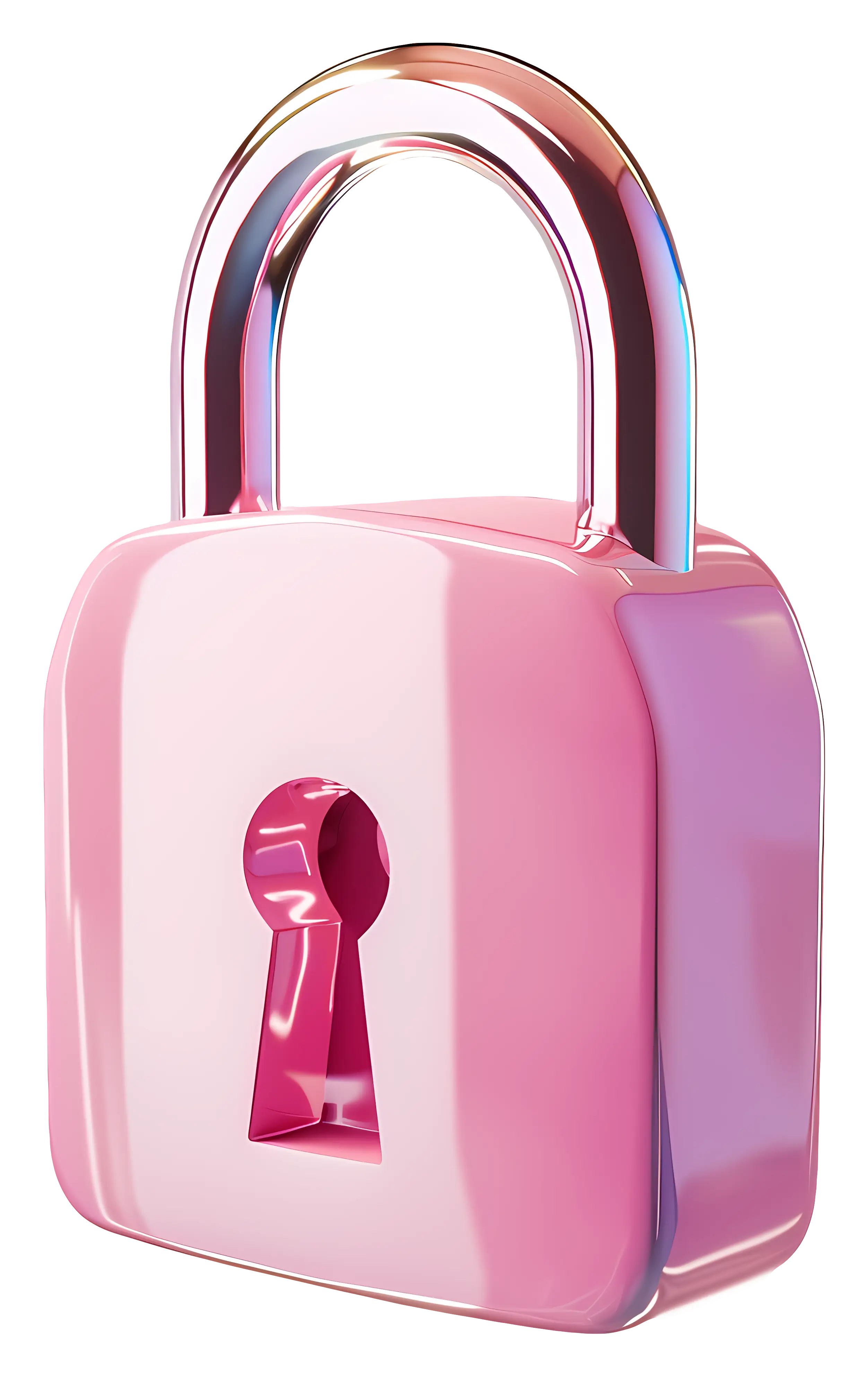 Shiny Pink Lock with Keyhole