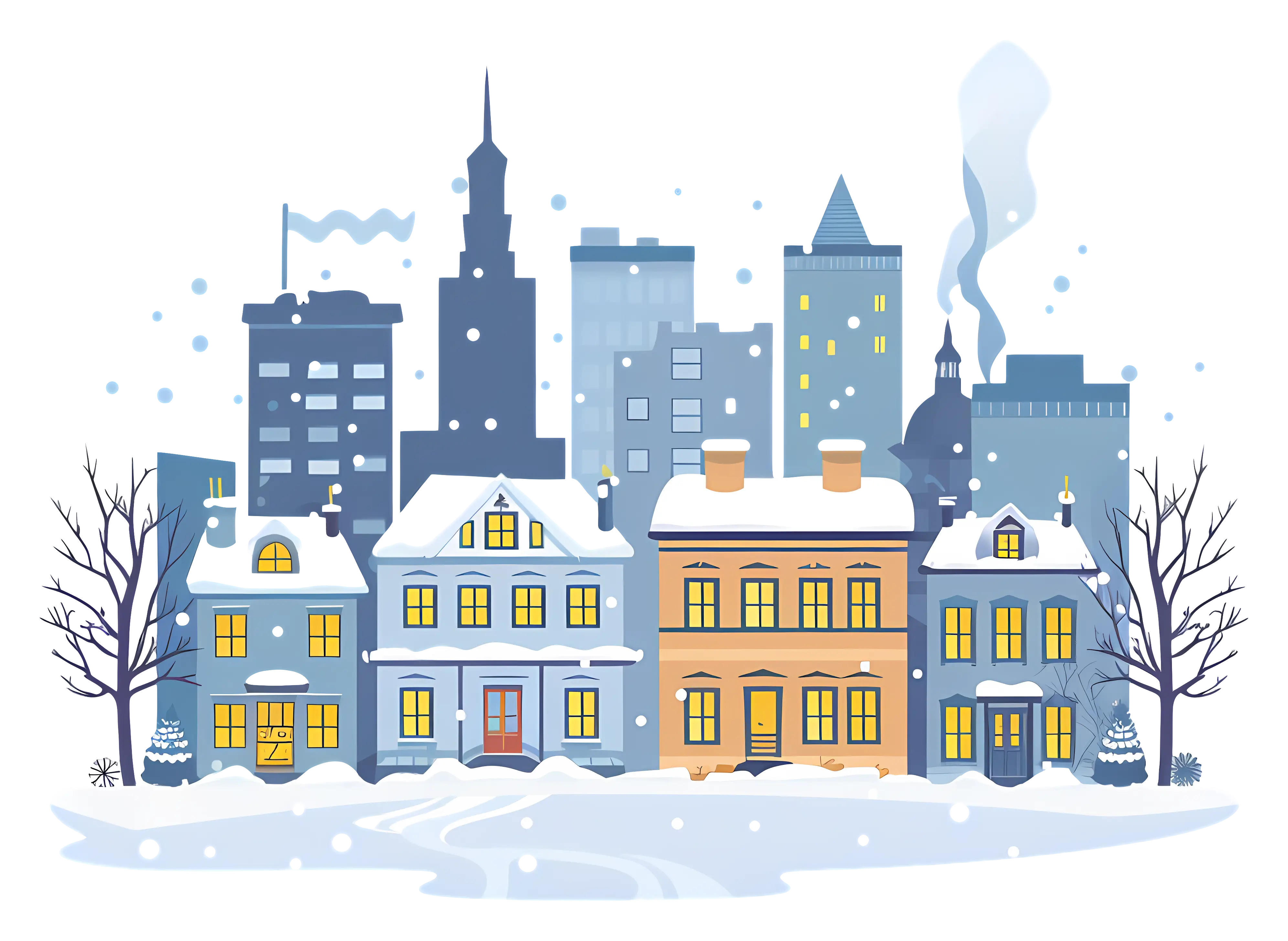 Snowy Winter Town
