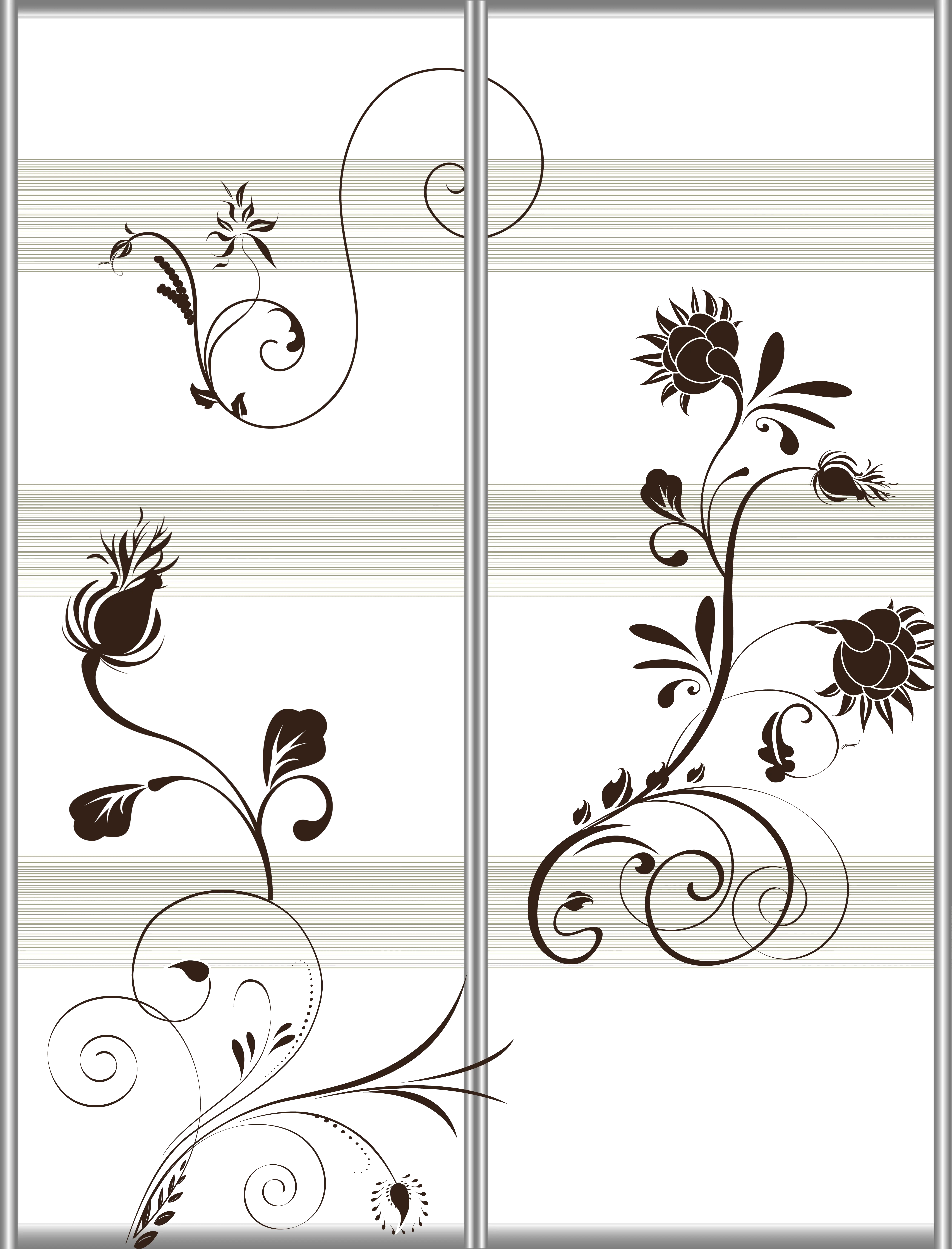 Decorative Glass with Floral Pattern