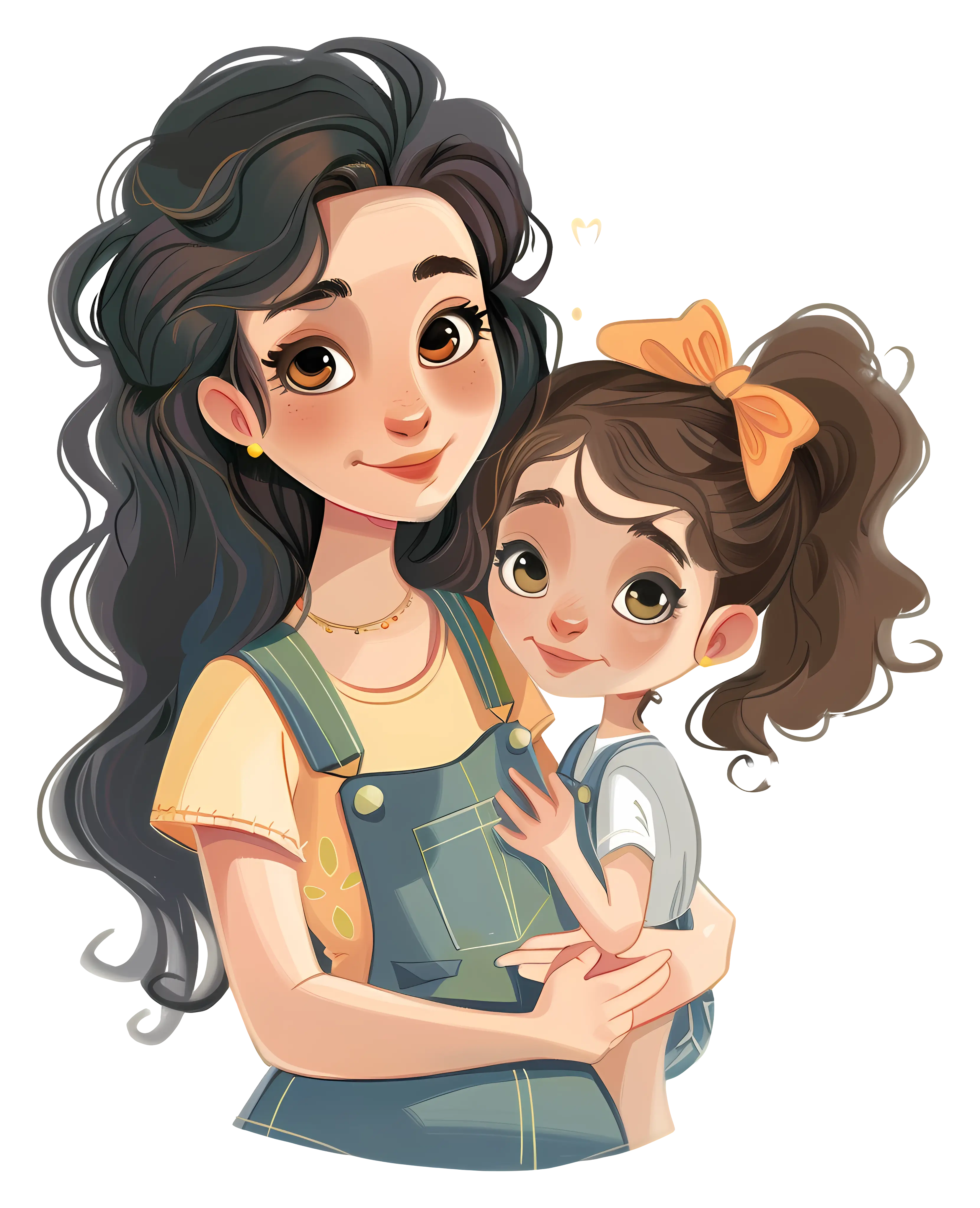 Mother and Daughter Illustration