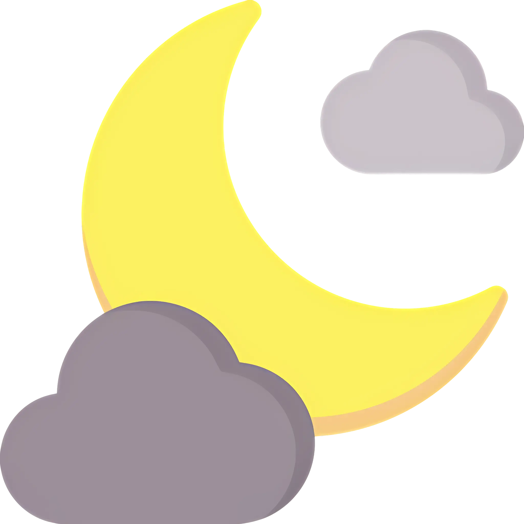 Crescent Moon with Clouds Illustration