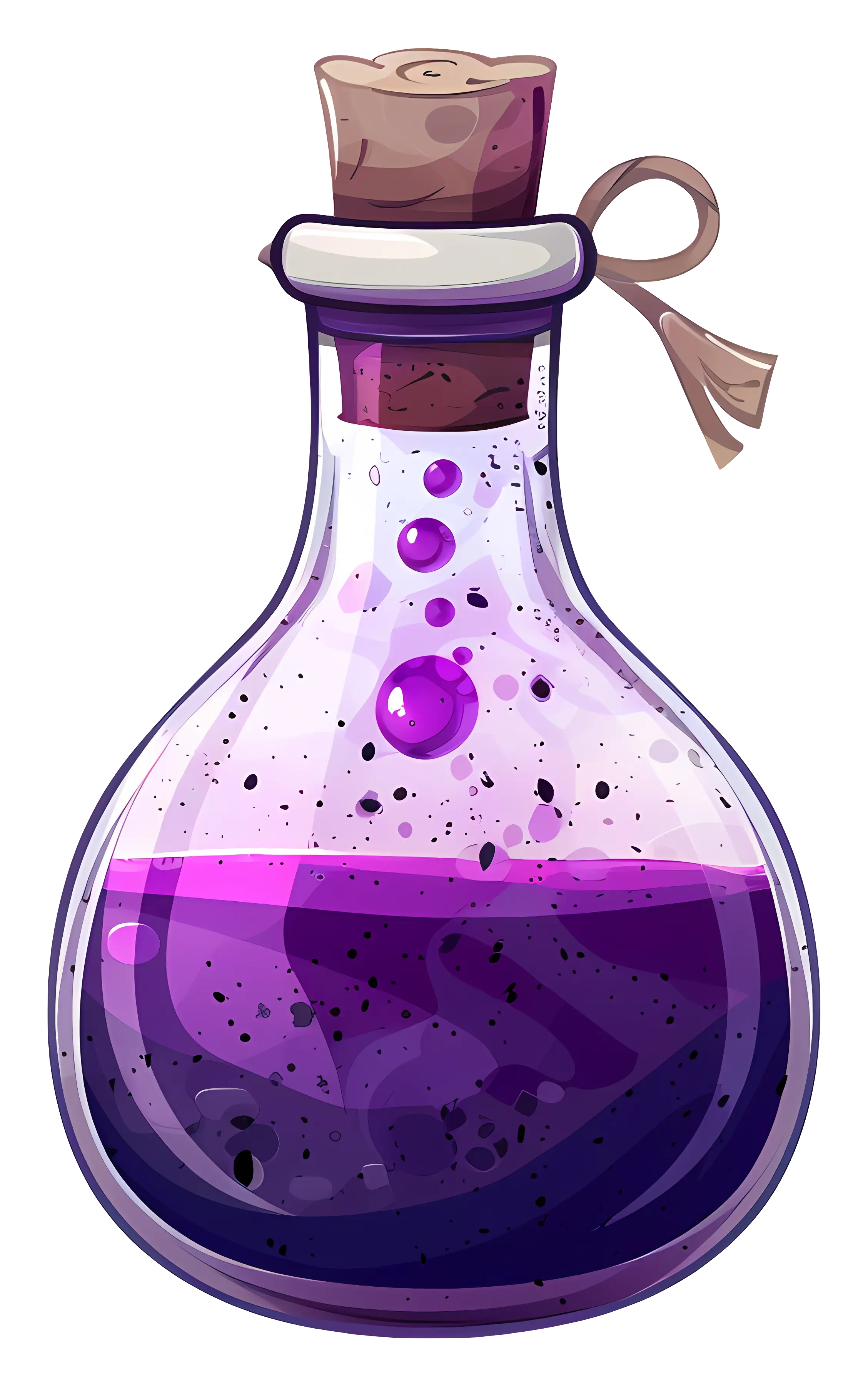 Fantasy Purple Potion in Glass Flask