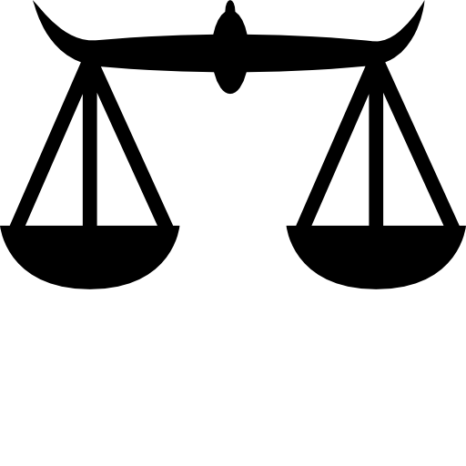 Black Balance Scale Symbol for Justice