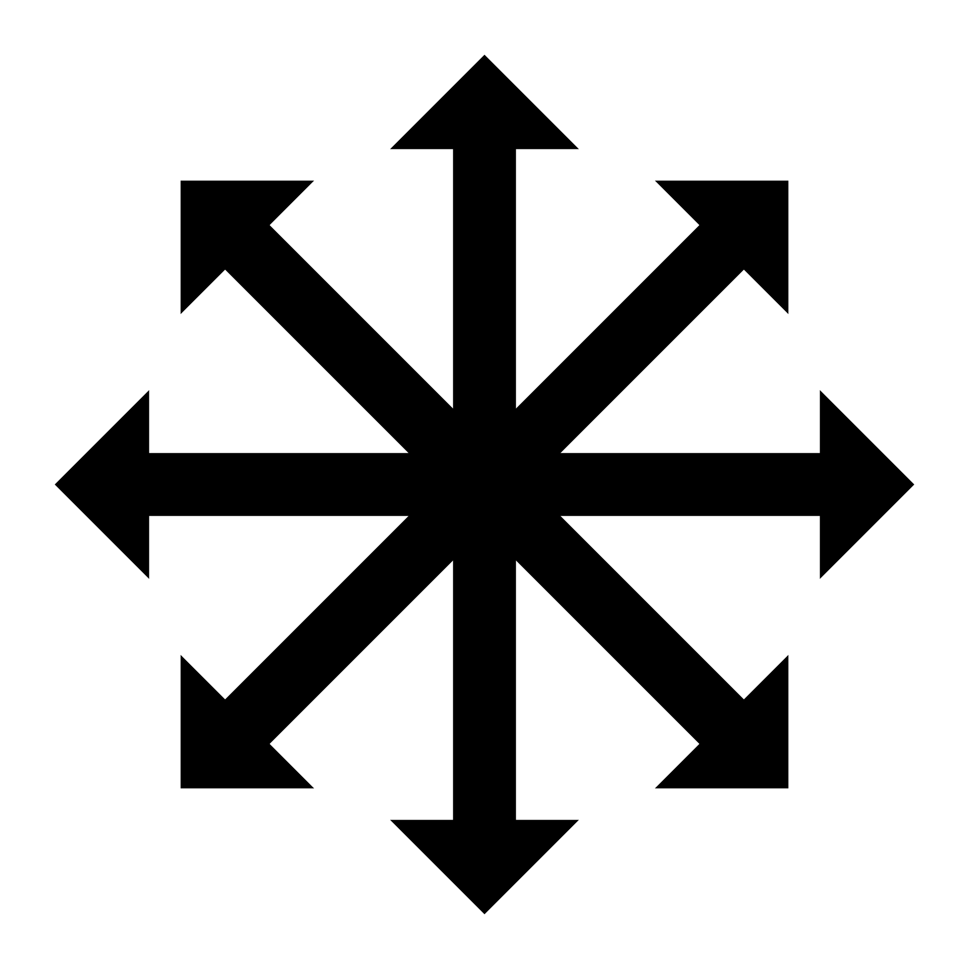 Black Multi-Directional Arrows