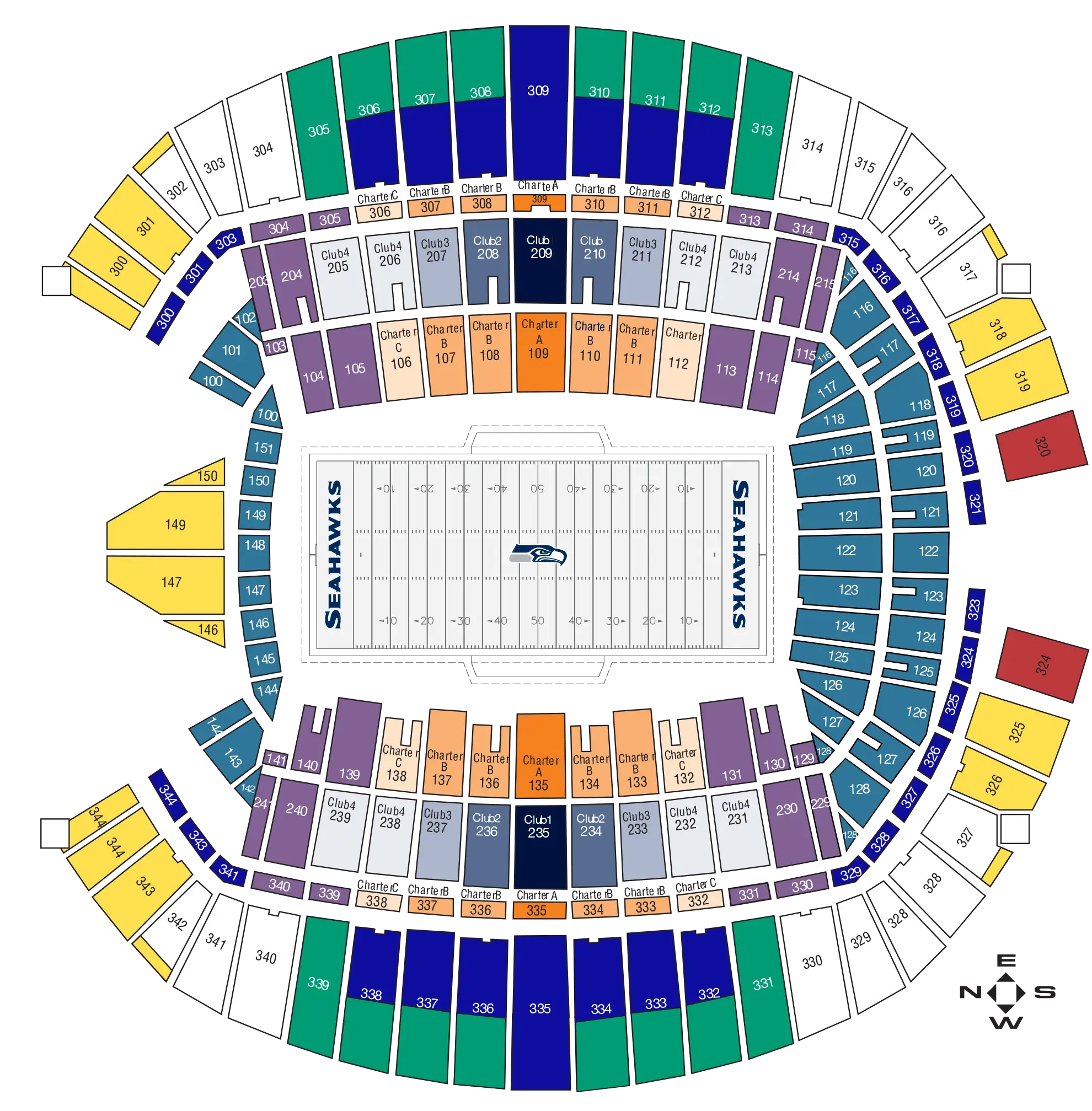 Colorful Stadium Seating Map Layout