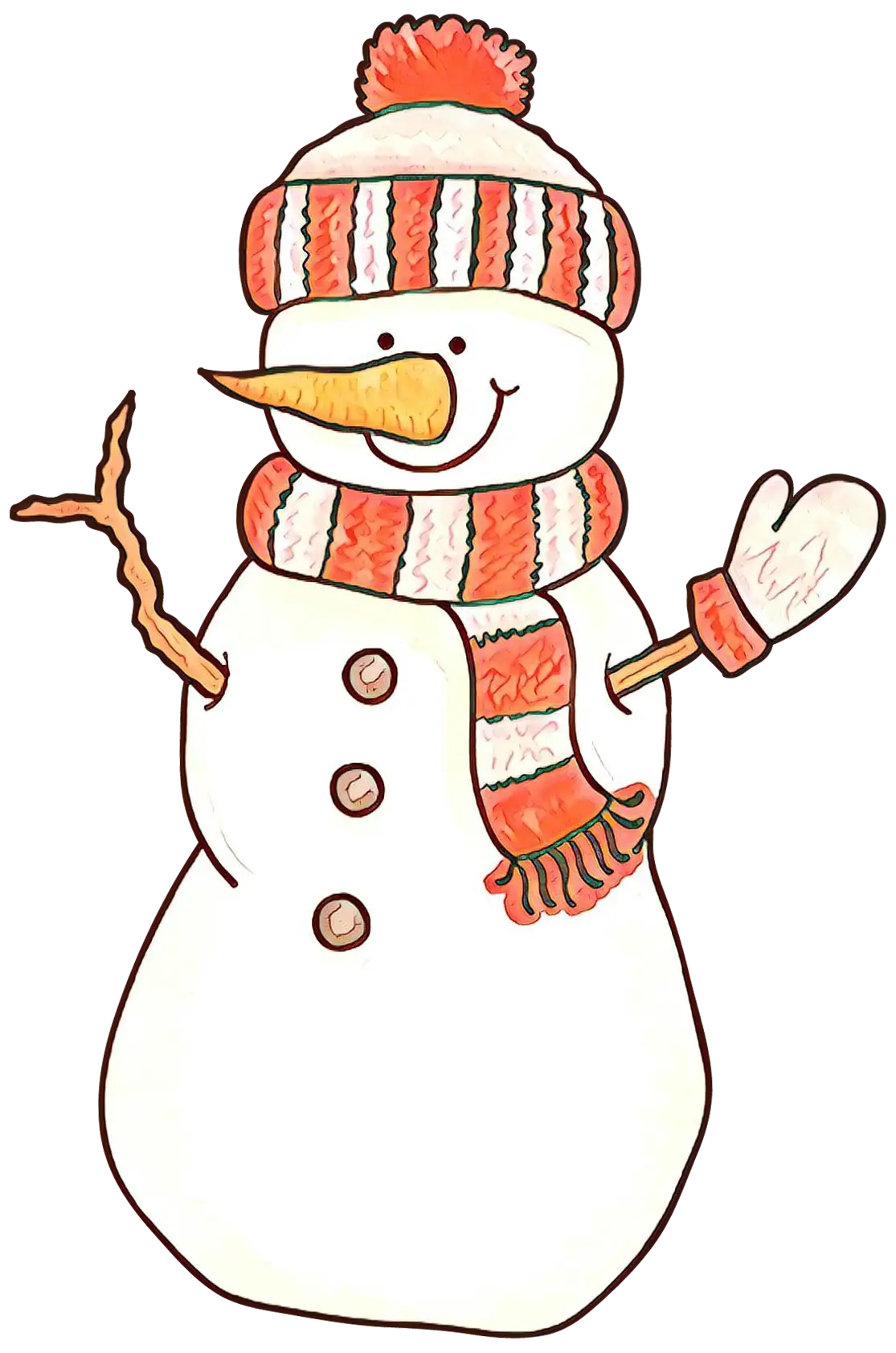 Smiling Snowman Illustration for the Holidays