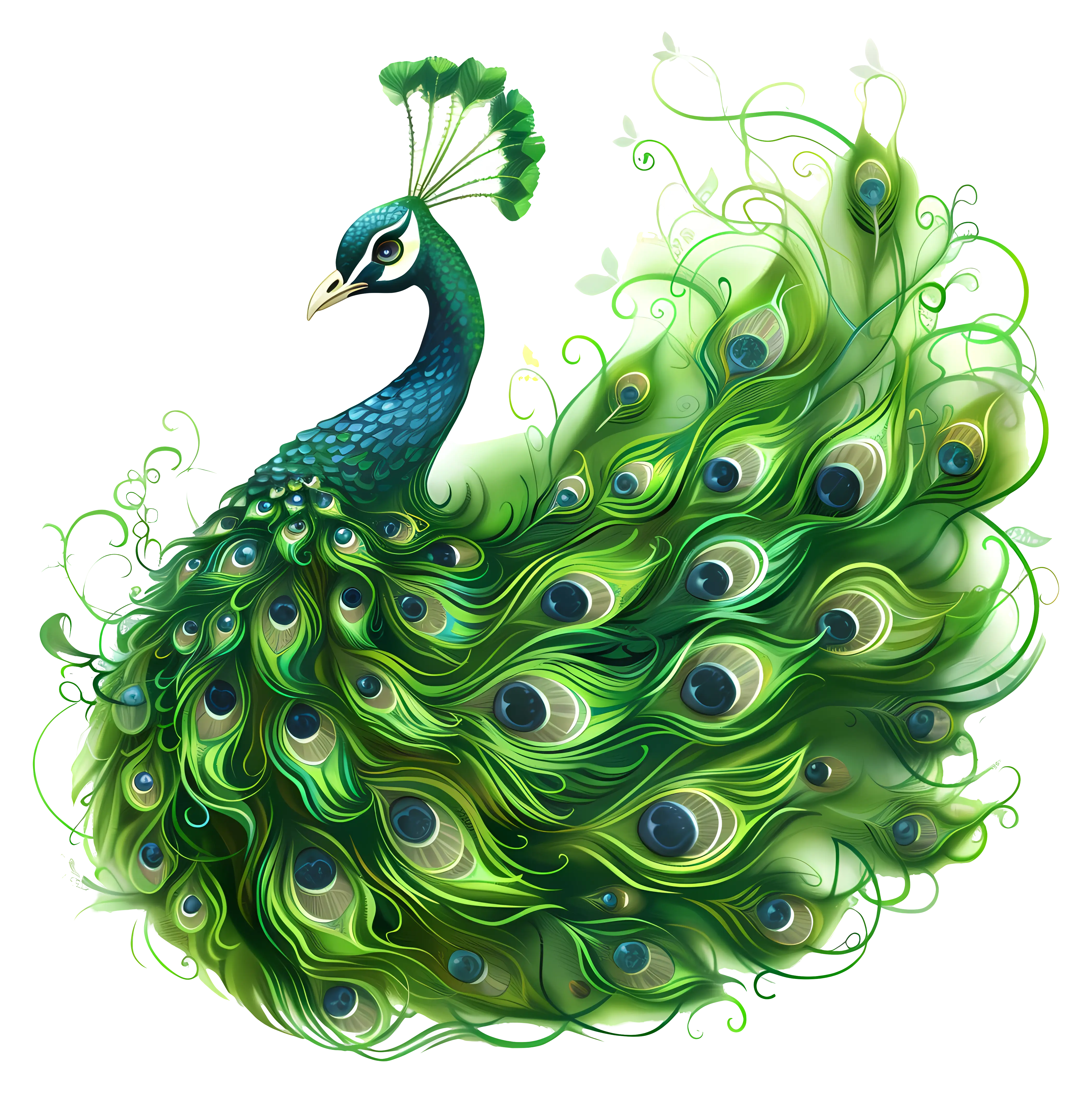 Elegant Peacock with Colorful Feathers