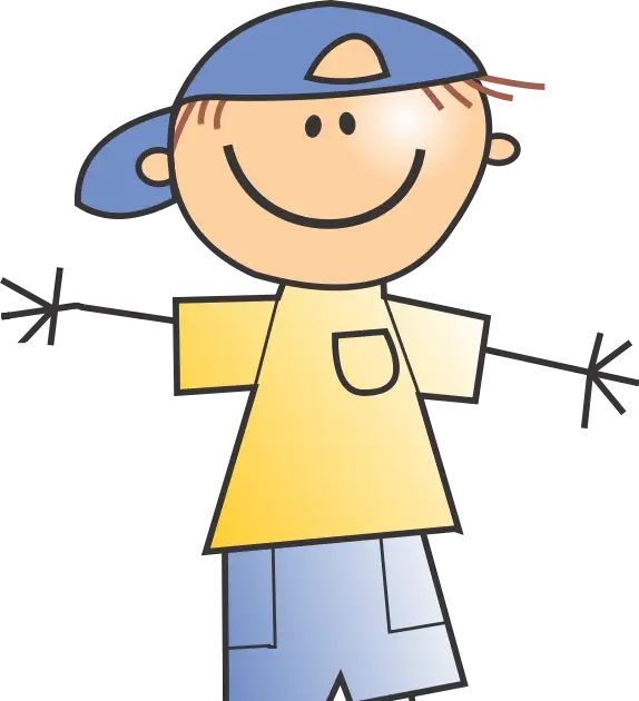 Cartoon Boy in Yellow T-Shirt and Cap
