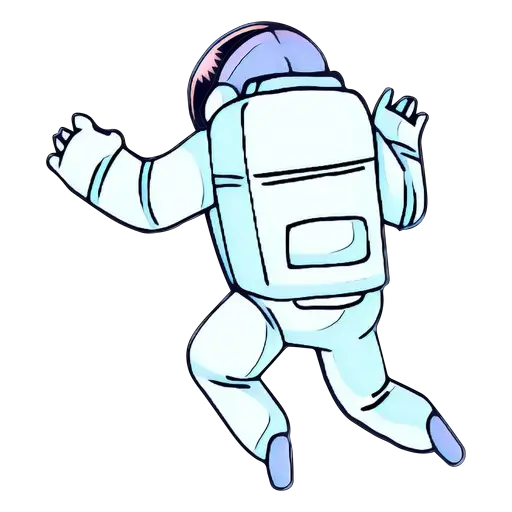 Astronaut Cartoon in Space Suit