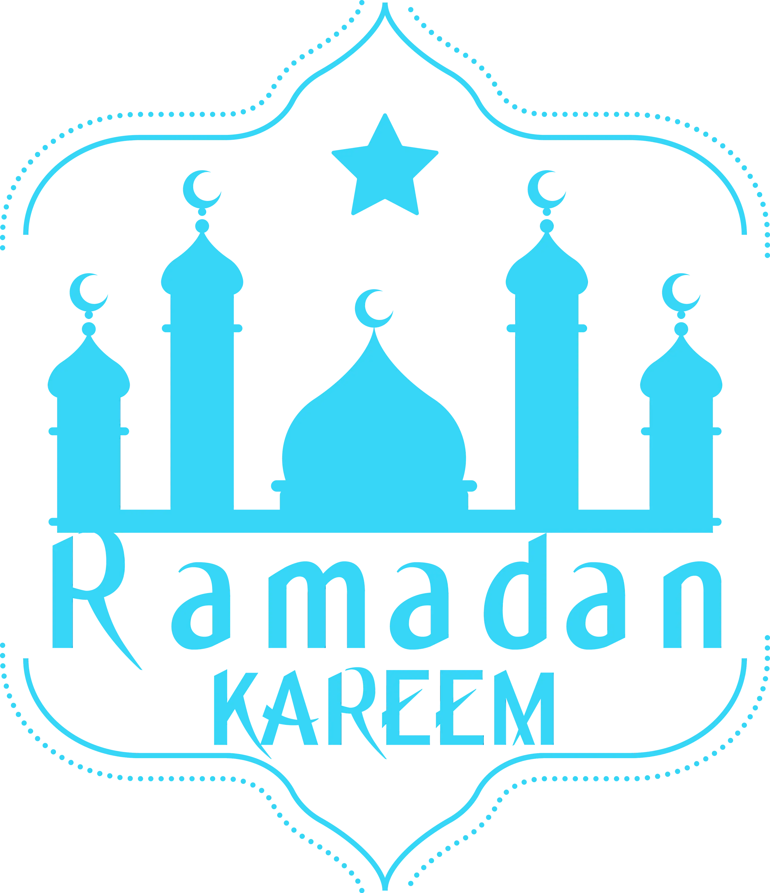 Blue Ramadan Kareem Mosque Icon Design
