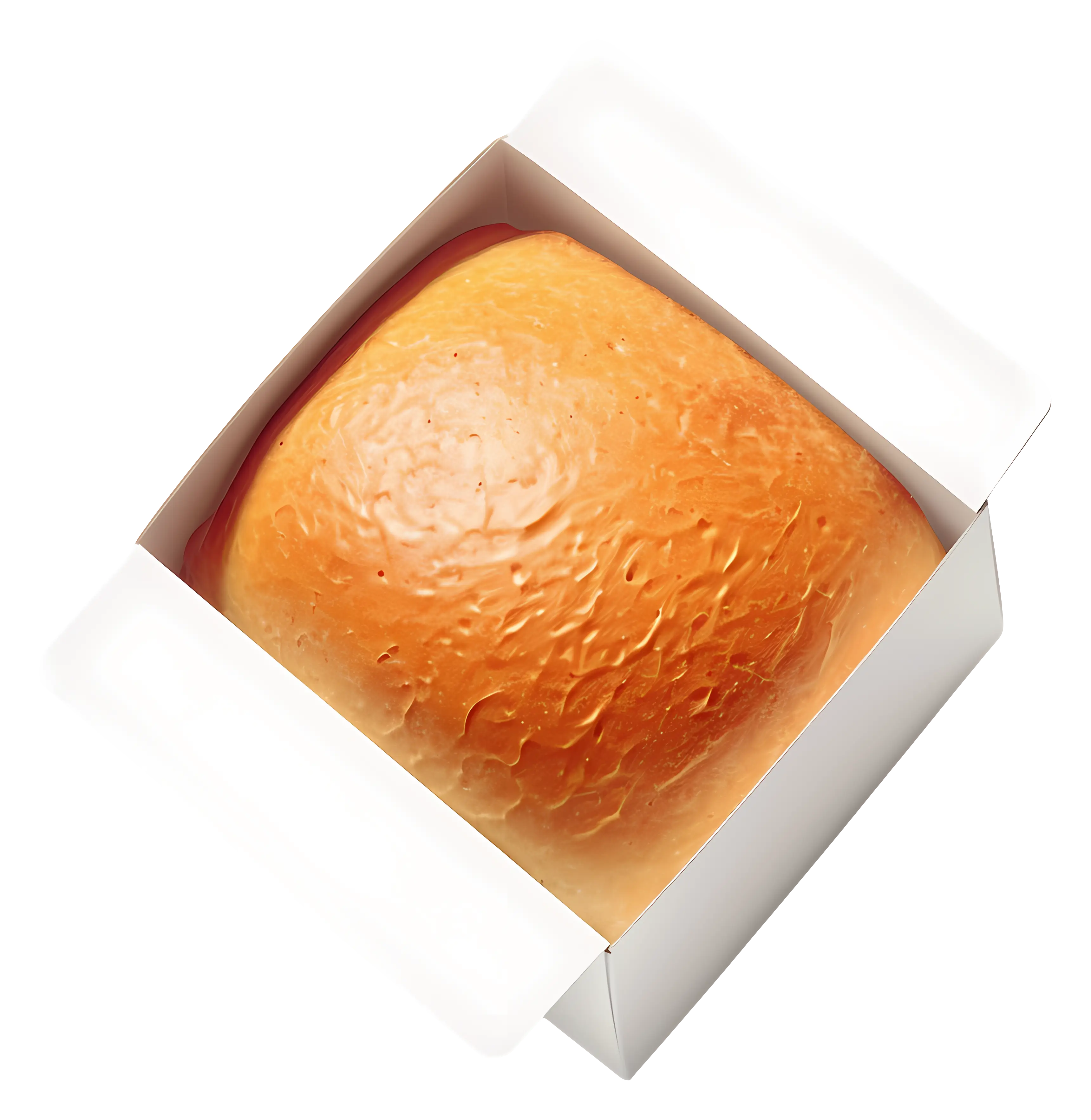 Golden Bread in a White Box