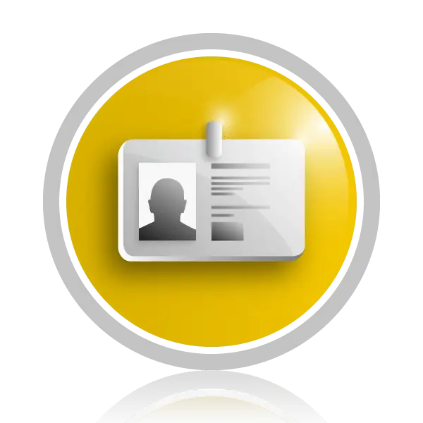 Yellow ID Card Icon for Identification Purposes