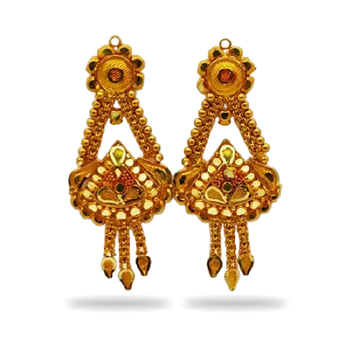 Beautiful Golden Earrings in Traditional Design