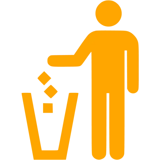 Bright Orange Trash Disposal Symbol