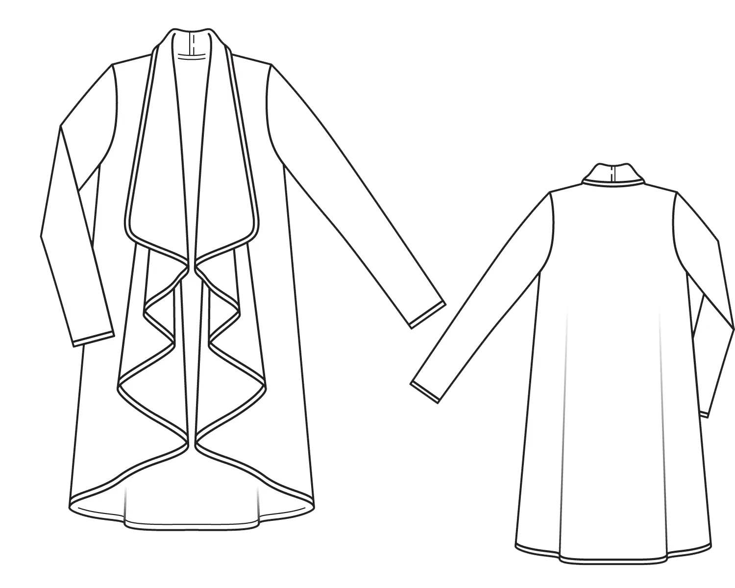 Fashion Sketch of a Long Coat