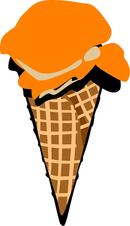 Orange Ice Cream Cone Illustration