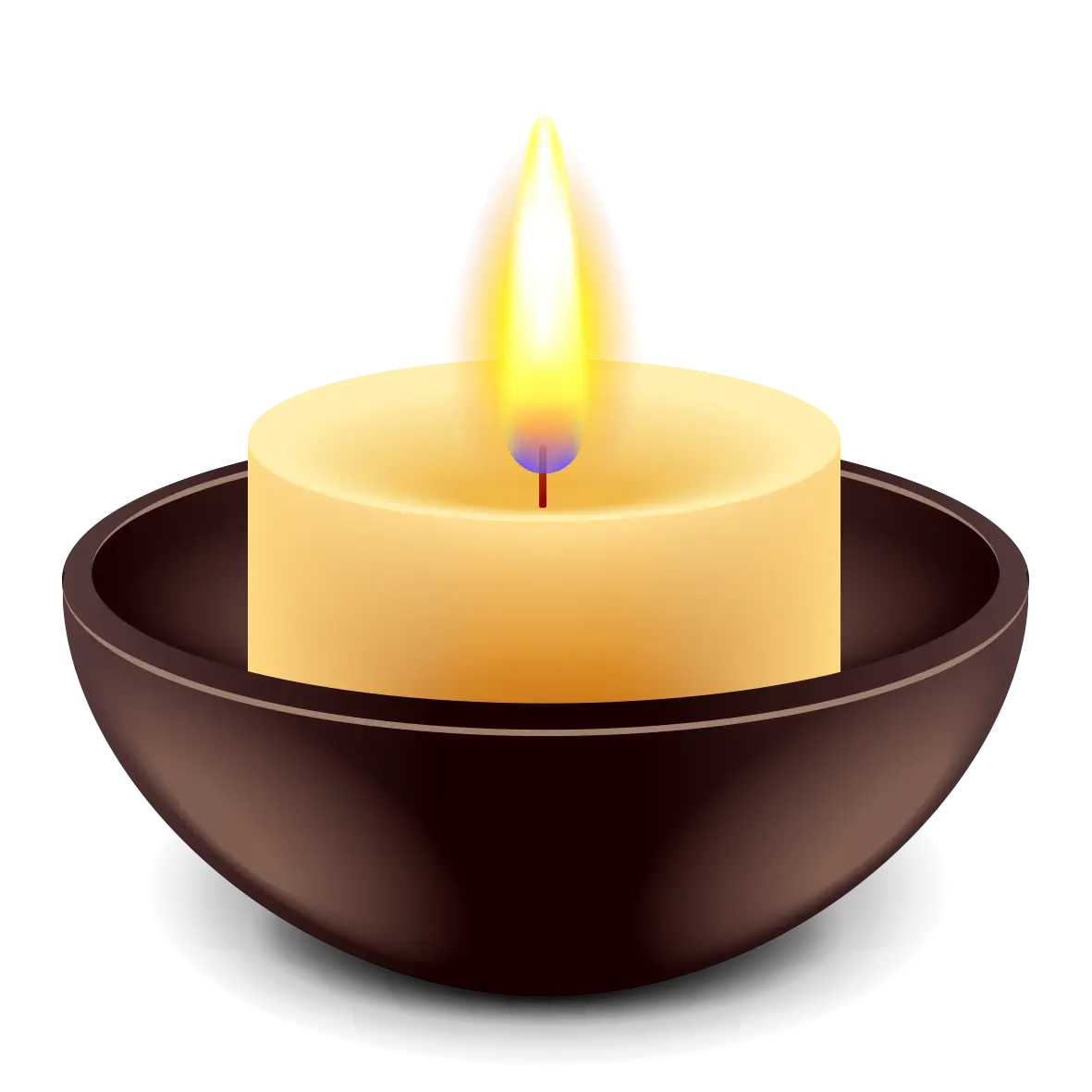 Lit Candle in a Bowl
