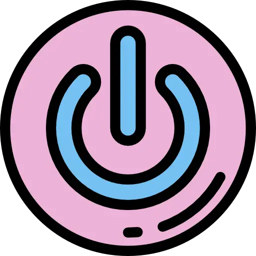 Power Symbol Logo in Pink and Blue