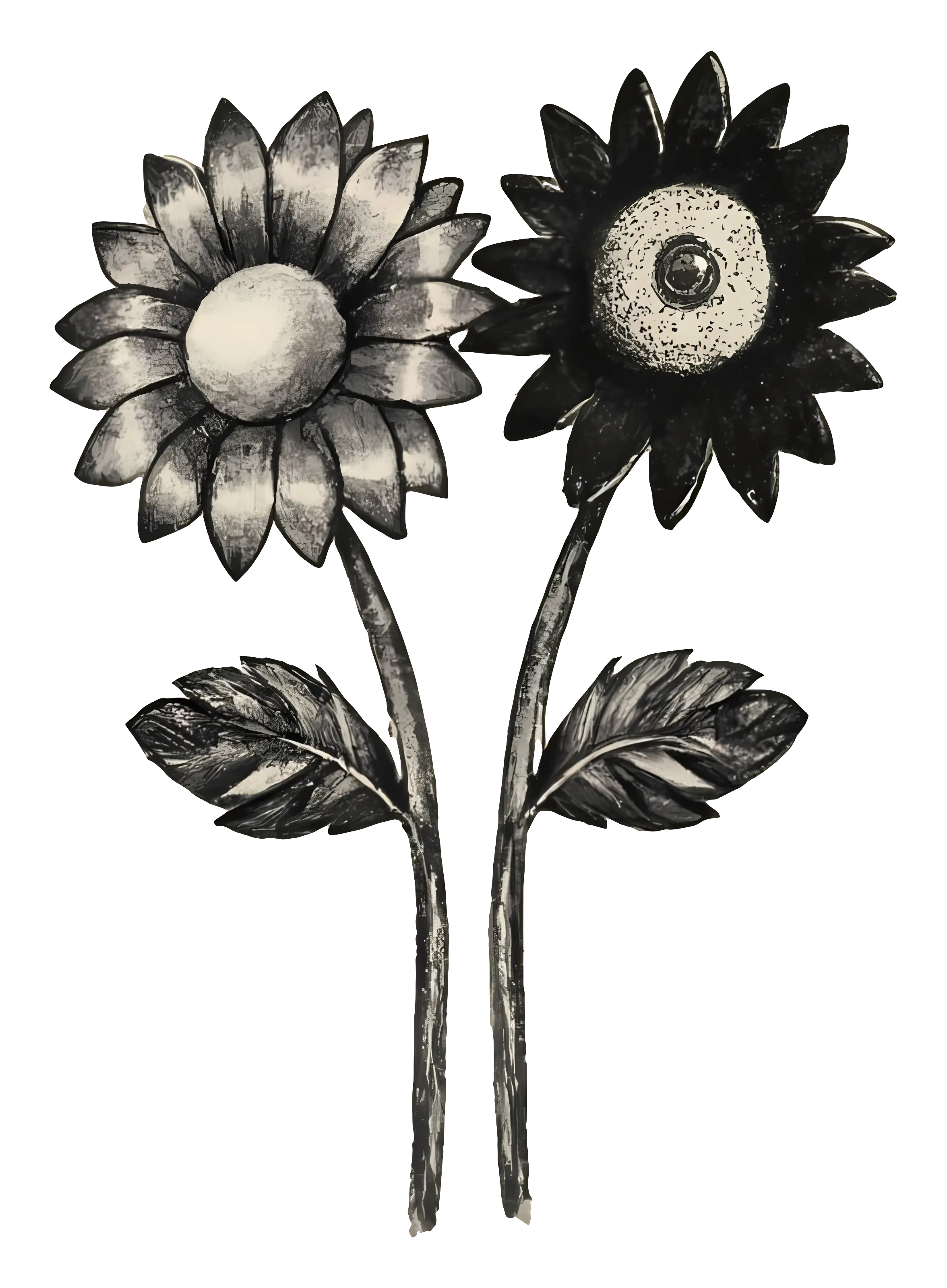 Black and White Flower Sketch
