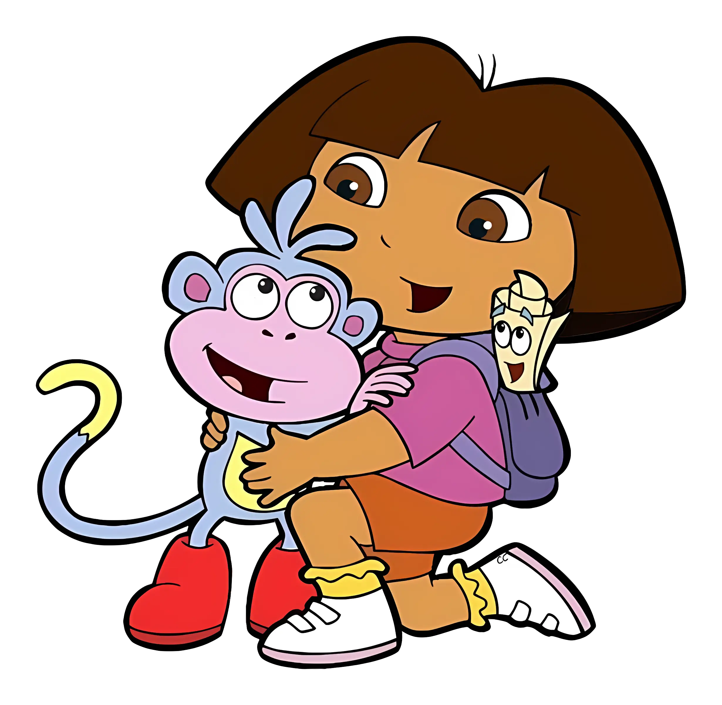 Cartoon Girl with Monkey