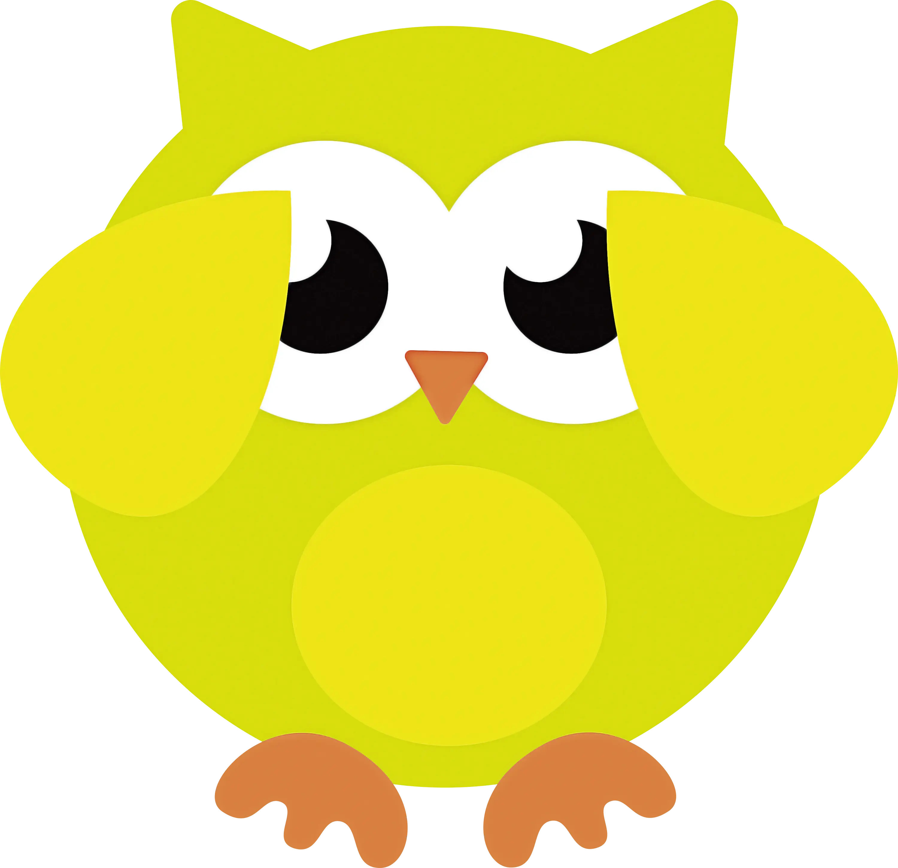 Cute Green Owl Cartoon Illustration