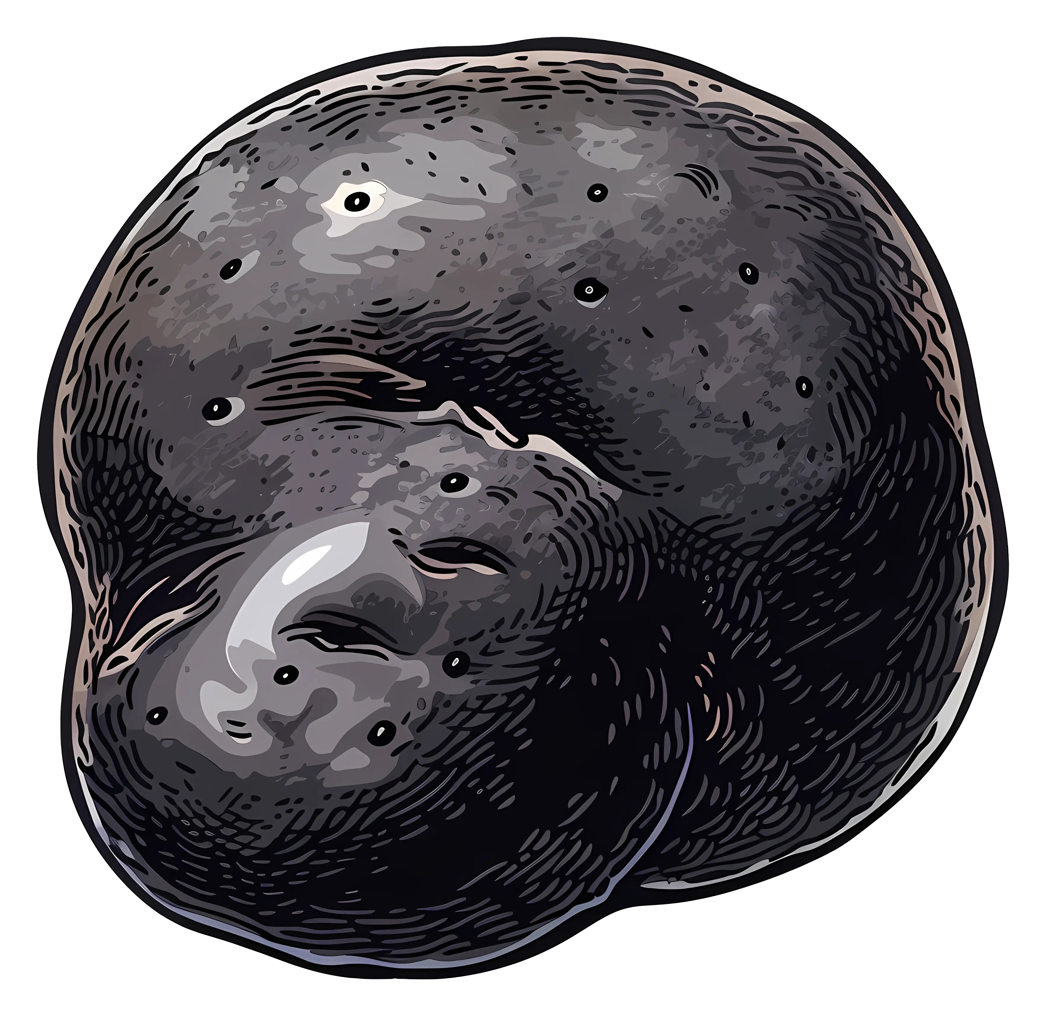 Illustration of a Black Potato