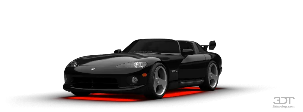 Sleek Black Sports Car with Red Underglow