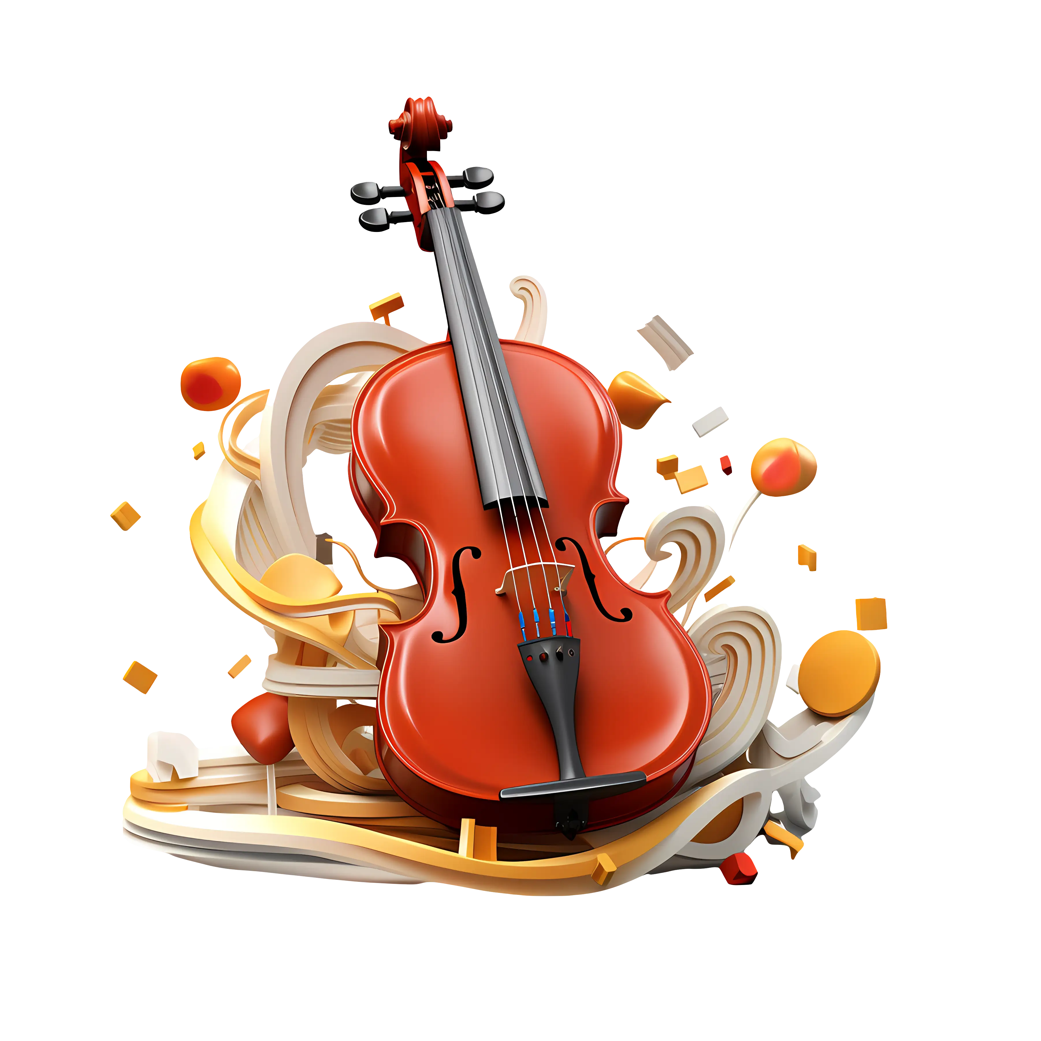 Violin in Vivid Abstract Art Design