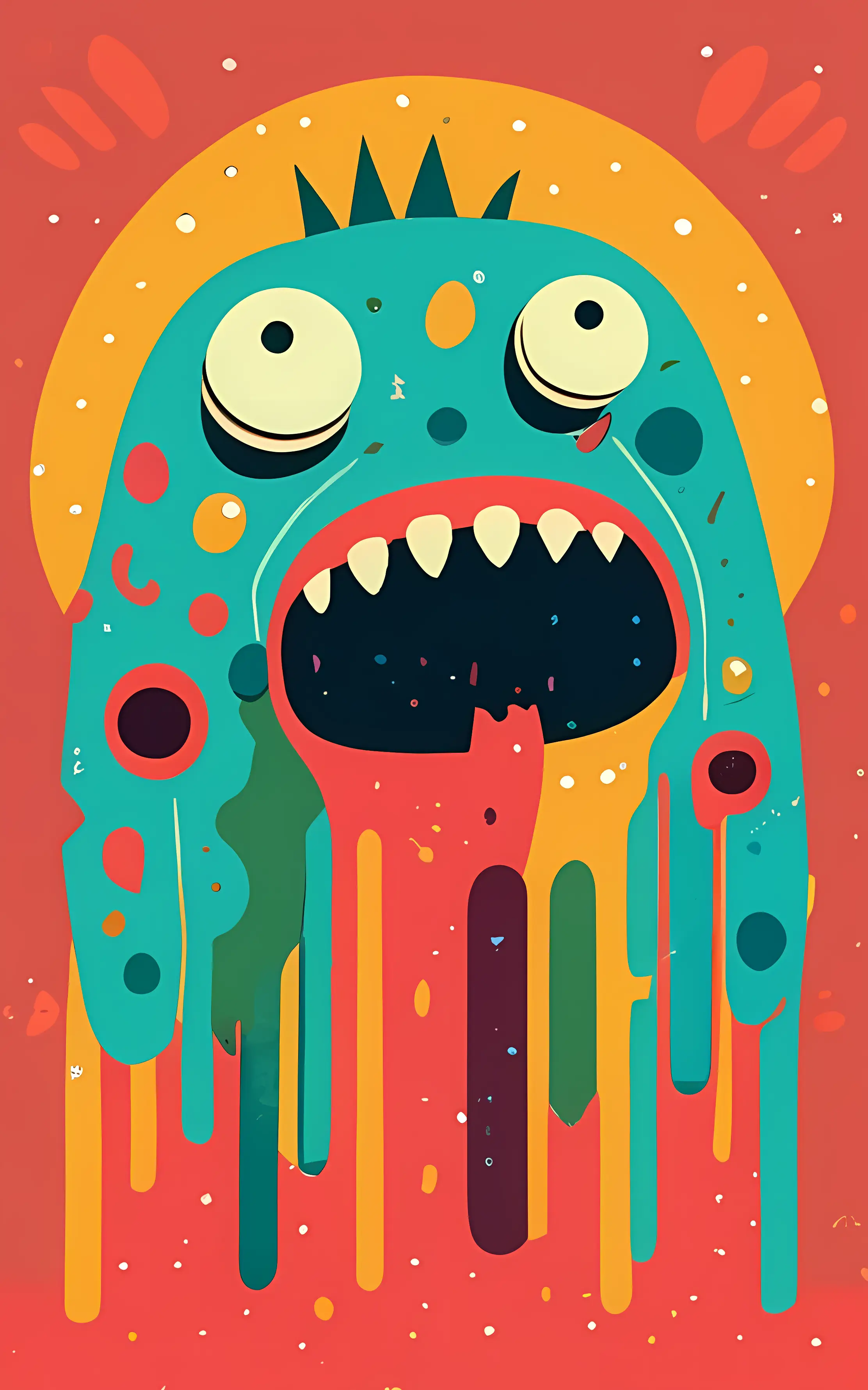 Abstract Vibrant Monster Artwork
